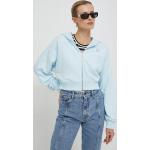 Dámské Designer Rozepínací mikiny s kapucí Calvin Klein Jeans v modré barvě z bavlny ve velikosti L 