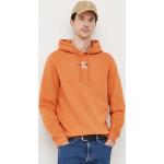 Pánské Designer Rozepínací mikiny s kapucí Calvin Klein Jeans v oranžové barvě ve velikosti XXL plus size 