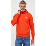 Pánské Designer Rozepínací mikiny s kapucí Calvin Klein v oranžové barvě ve velikosti L s dlouhým rukávem 