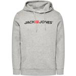 Pánské Fleecové mikiny Jack & Jones v šedé barvě z fleecu ve slevě 