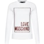 Dámské Designer Fleecové mikiny Moschino Love Moschino v bílé barvě z fleecu ve velikosti 10 XL ve slevě 