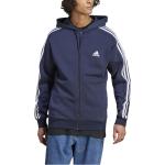 Pánské Rozepínací mikiny s kapucí adidas Sportswear v modré barvě z fleecu ve velikosti XXL plus size 