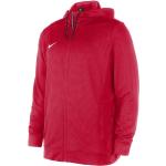 Pánské Rozepínací mikiny s kapucí Nike Team v červené barvě v moderním stylu ve velikosti 3 XL ve slevě plus size 