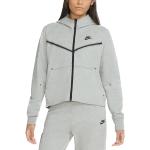 Dámské Rozepínací mikiny s kapucí Nike Windrunner Tech v šedé barvě z fleecu ve slevě 