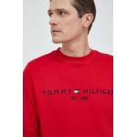 Pánská BIO  Jarní a podzimní móda Tommy Hilfiger v bordeaux červené z bavlny ve velikosti S ve slevě 