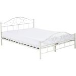 Dvoulůžkové postele v bílé barvě z kovu ve slevě 