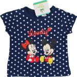 Dětská trička s krátkým rukávem v modré barvě s puntíkovaným vzorem s motivem Mickey Mouse a přátelé Minnie Mouse s motivem myš 