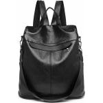 Dámské Plátěné batohy Miss Lulu v černé barvě v klasickém stylu z plátěného materiálu 