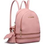 Dámské Plátěné batohy Miss Lulu v růžové barvě z plátěného materiálu 