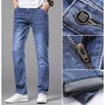 Pánské Straight Fit džíny v modré barvě z džínoviny strečové 
