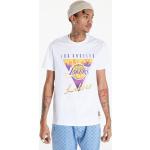 Pánská  Trička s krátkým rukávem Mitchell & Ness v bílé barvě ve velikosti XXL s krátkým rukávem s motivem LA Lakers plus size 
