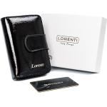 Kožené peněženky Lorenti v černé barvě v lakovaném stylu z hovězí kůže 
