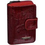 Kožené peněženky Lorenti v tmavě červené barvě v elegantním stylu z hovězí kůže 