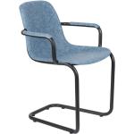 Židle Zuiver v modré barvě v minimalistickém stylu z plastu s loketní opěrkou lakované 