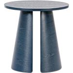 Odkládací stolky v modré barvě v minimalistickém stylu z jasanu kulaté lakované 