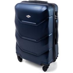 Tmavě modrý luxusní lehký plastový kufr "Luxury" - vel. M, L, XL