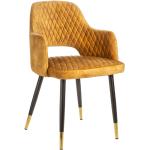 Designové židle ve zlaté barvě v retro stylu ze sametu 