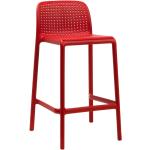 Barové židle Nardi v červené barvě z plastu stohovatelné 