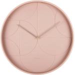 Nástěnné hodiny Karlsson v růžové barvě v elegantním stylu z kovu 