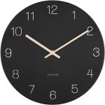 Nástěnné hodiny Karlsson v černé barvě v elegantním stylu z ocele 