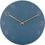 Nástěnné hodiny Karlsson v modré barvě v elegantním stylu z ocele 