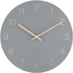 Nástěnné hodiny Karlsson v šedé barvě v elegantním stylu z ocele 