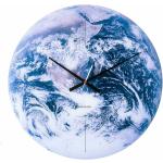 Nástěnné hodiny Karlsson v modré barvě ze skla 