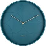 Nástěnné hodiny Karlsson v modré barvě v elegantním stylu ze železa 