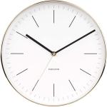 Nástěnné hodiny Karlsson v bílé barvě v minimalistickém stylu z ocele 