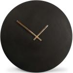 Nástěnné hodiny v černé barvě v elegantním stylu z kovu ve slevě 