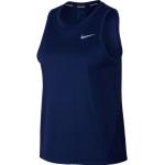 Dámská  Sportovní tílka Nike Miler v tmavě modré barvě z polyesteru bez rukávů s kulatým výstřihem s perforováním 