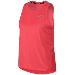 Dámská  Sportovní tílka Nike Miler v červené barvě z polyesteru bez rukávů s kulatým výstřihem s perforováním 