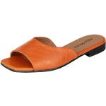 Dámské Pantofle Alba Moda v oranžové barvě v ležérním stylu z hladké kůže 