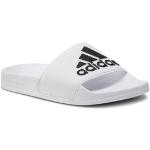 Pánské Kožené pantofle adidas Adilette v bílé barvě z koženky ve velikosti 39 veganské na léto 