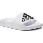 Pánské Kožené pantofle adidas Adilette v bílé barvě z koženky ve velikosti 38 veganské na léto 