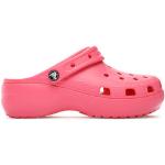 Dámské Pantofle na platformě Crocs v růžové barvě ve slevě na léto 