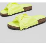 Dámské Letní pantofle v neonově žluté barvě z korku ve velikosti 39 