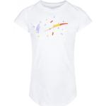 Dětská trička Nike Swoosh v bílé barvě ve slevě 