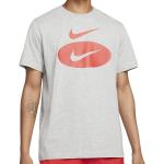 Pánská  Sportovní trička Nike Swoosh v tmavě šedivé barvě z bavlny ve velikosti L ve slevě 