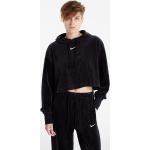 Nike Sportswear Women's Velour Cropped Pullover Hoodie Black/ Sail XS