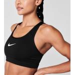 Dámské Sportovní podprsenky Nike Swoosh v černé barvě z polyesteru ve velikosti XXL se střední podporou závodní 1 ks v balení ve slevě 