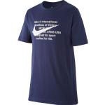 Dětská trička s límečkem Nike Swoosh v tmavě modré barvě z bavlny 