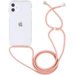 iPhone 11 kryty SES v růžové barvě ze silikonu odolné proti poškrábání se šňůrkou 
