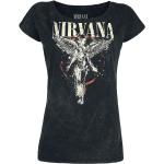 Dámská  Trička Nirvana v šedé barvě ve vintage stylu s krátkým rukávem s lodičkovým výstřihem s motivem Nirvana plus size 