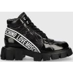 Dámské Designer Kotníčkové boty na podpatku Moschino Love Moschino v černé barvě ve velikosti 41 