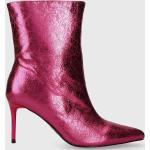 Dámské Kotníčkové boty na podpatku Steve Madden v růžové barvě z látky ve velikosti 39 