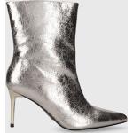 Dámské Kotníčkové boty na podpatku Steve Madden ve stříbrné barvě z látky ve velikosti 39 
