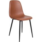Designové židle ve světle hnědé barvě v elegantním stylu z koženky lakované 