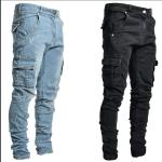 Pánské Skinny džíny v černé barvě z bavlněné směsi ve velikosti 3 XL plus size 