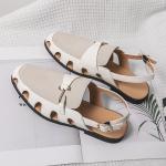 Pánské Sandály v bílé barvě v ležérním stylu z polyuretanu ve velikosti 12,5 s přezkou prodyšné na léto 